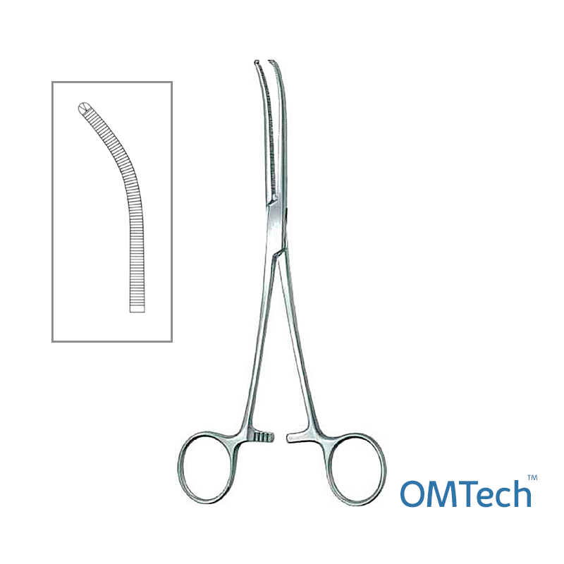 Затискач гемостатичний за Ochsner-Kocher (Окснер-Кохер), вигнутий, довжина 22,5 см INSIDEMED